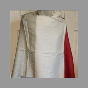 Floor 9 Scarf Wrap red, pink, cream and grey.